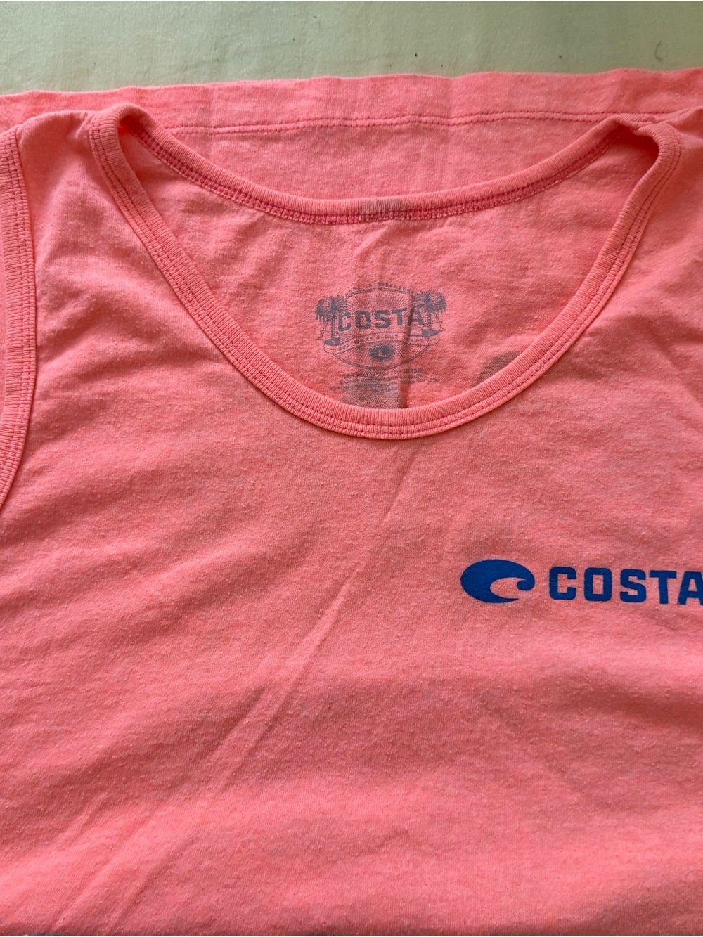 Costa Coral Pink Tank with Blue Logo